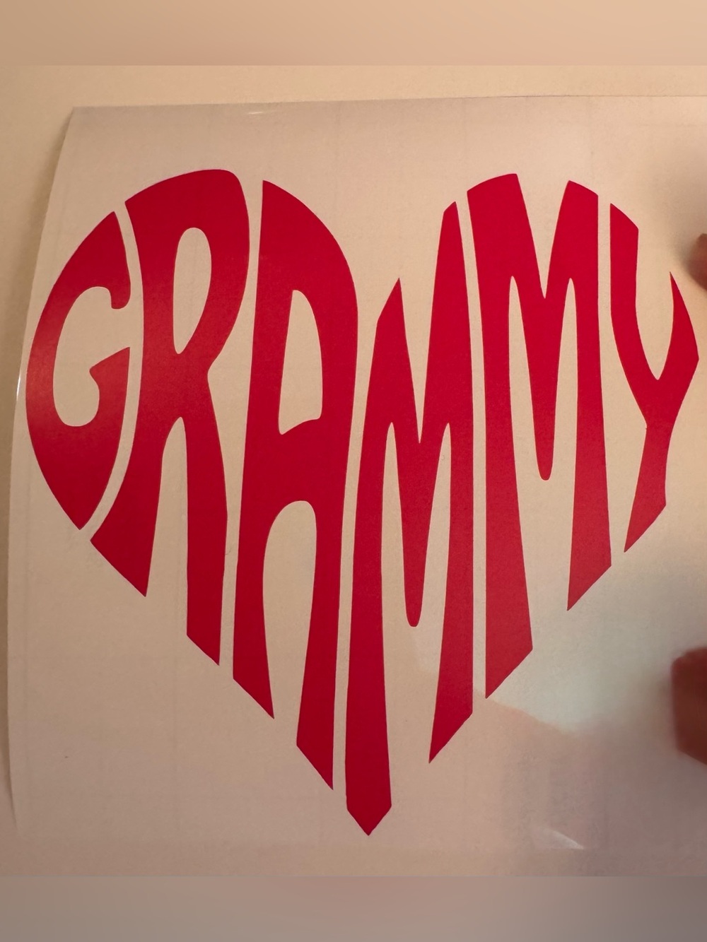 Pink 'Grammy' Heart vinyl decal